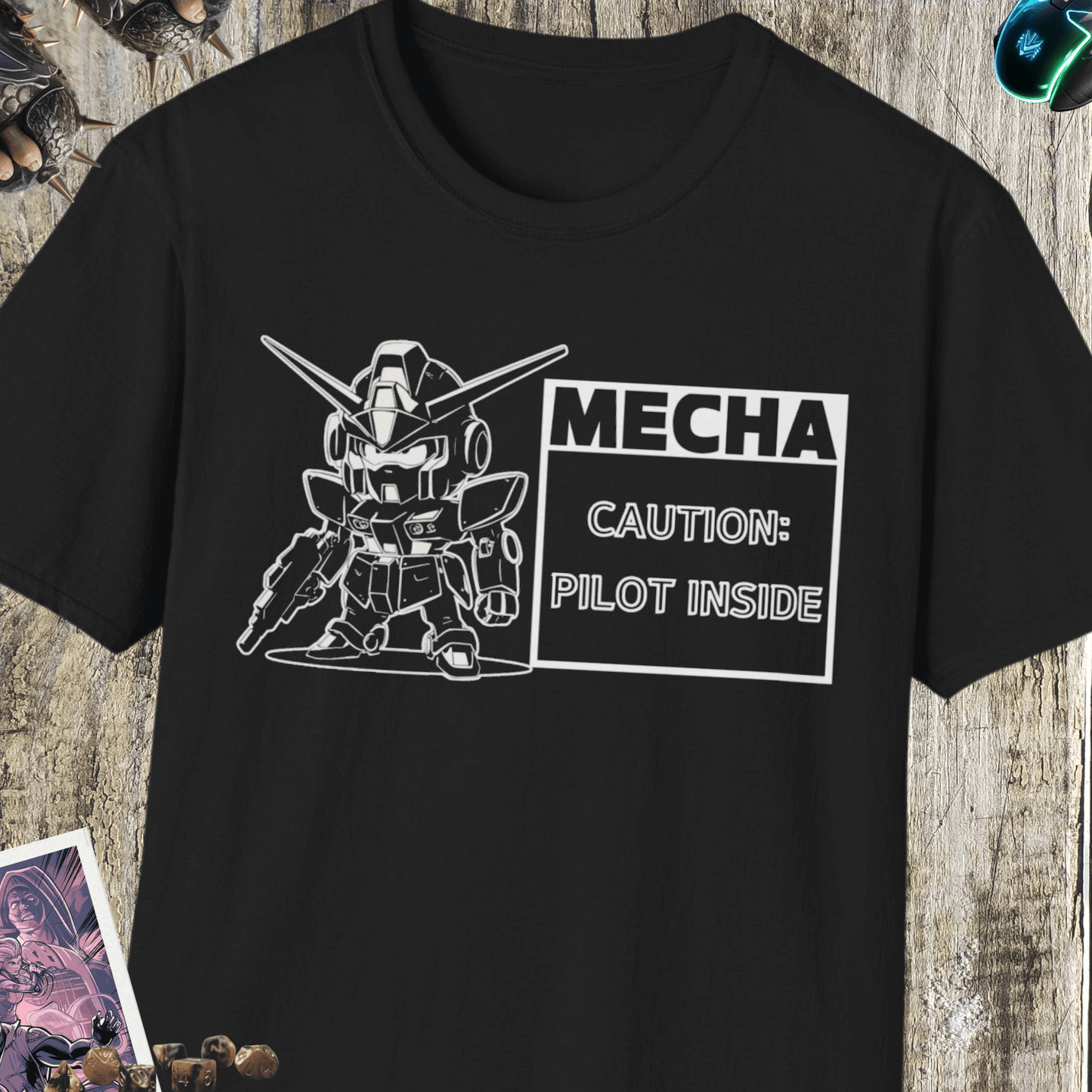 Mecha Pilot Inside Unisex Softstyle T-Shirt