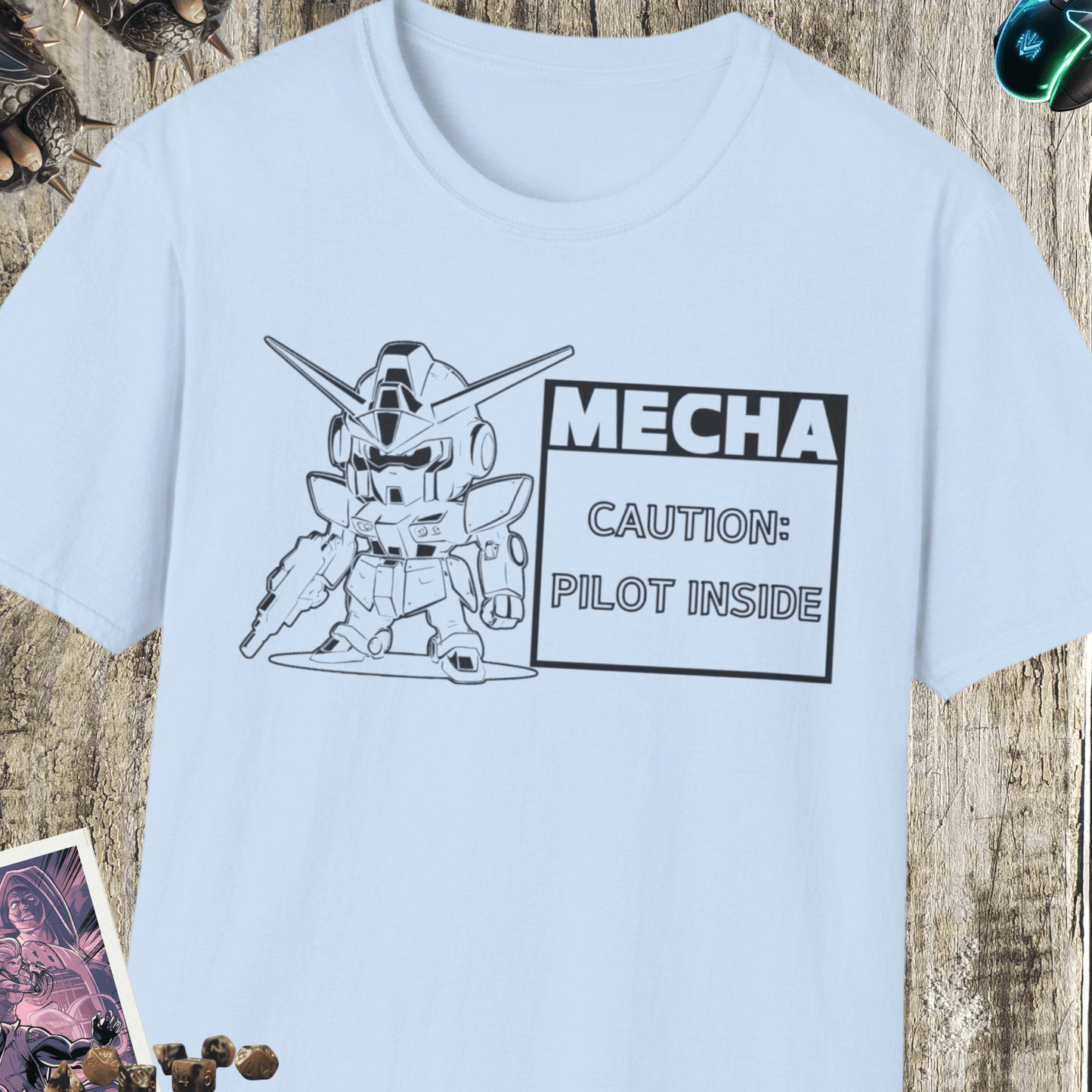 Mecha Pilot Inside Unisex Softstyle T-Shirt
