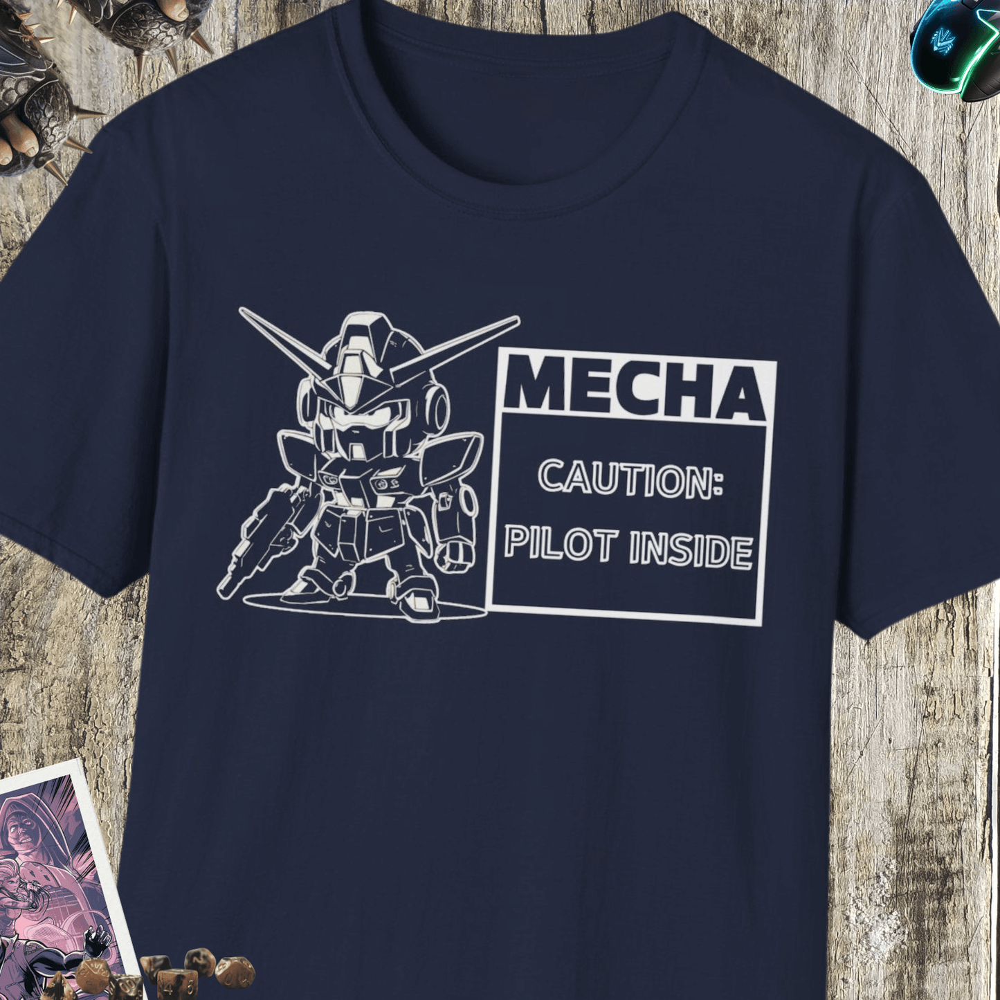 Mecha Pilot Inside Unisex Softstyle T-Shirt