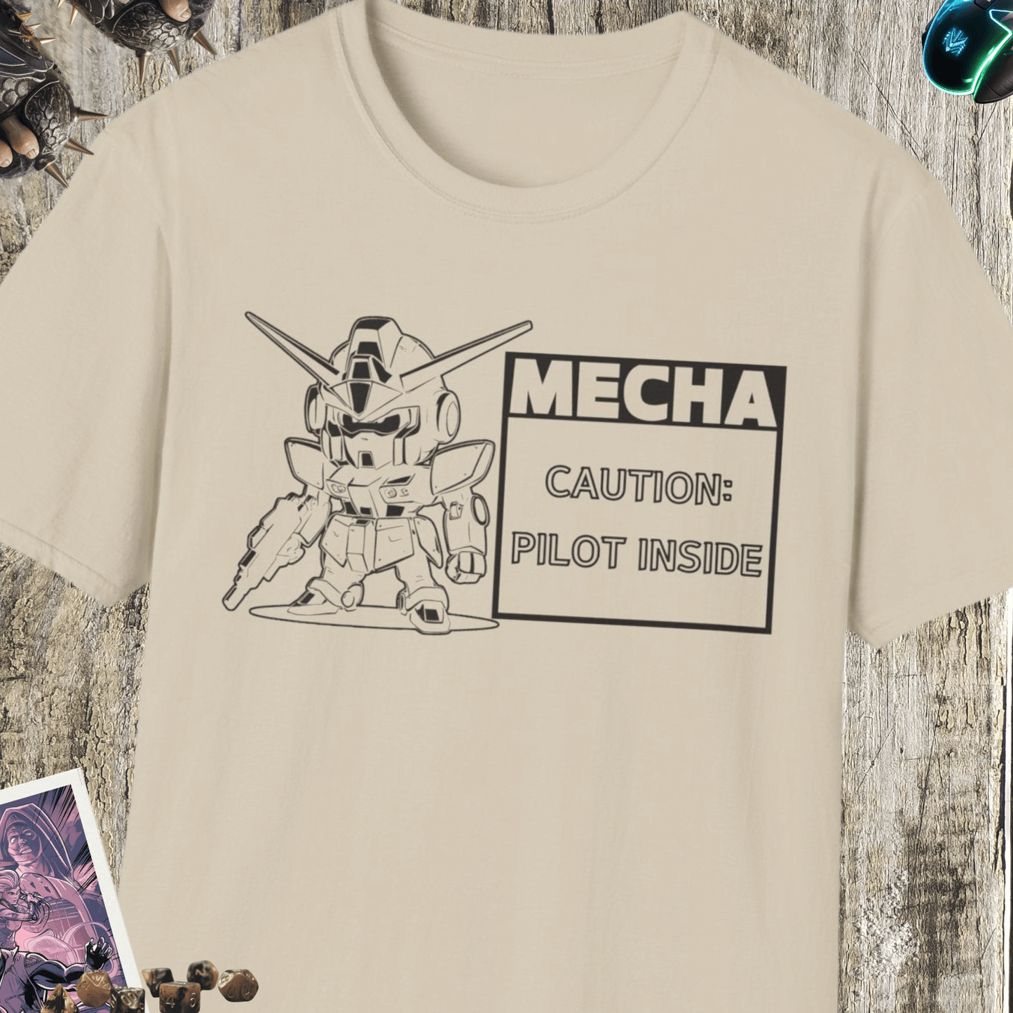 Mecha Pilot Inside Unisex Softstyle T-Shirt