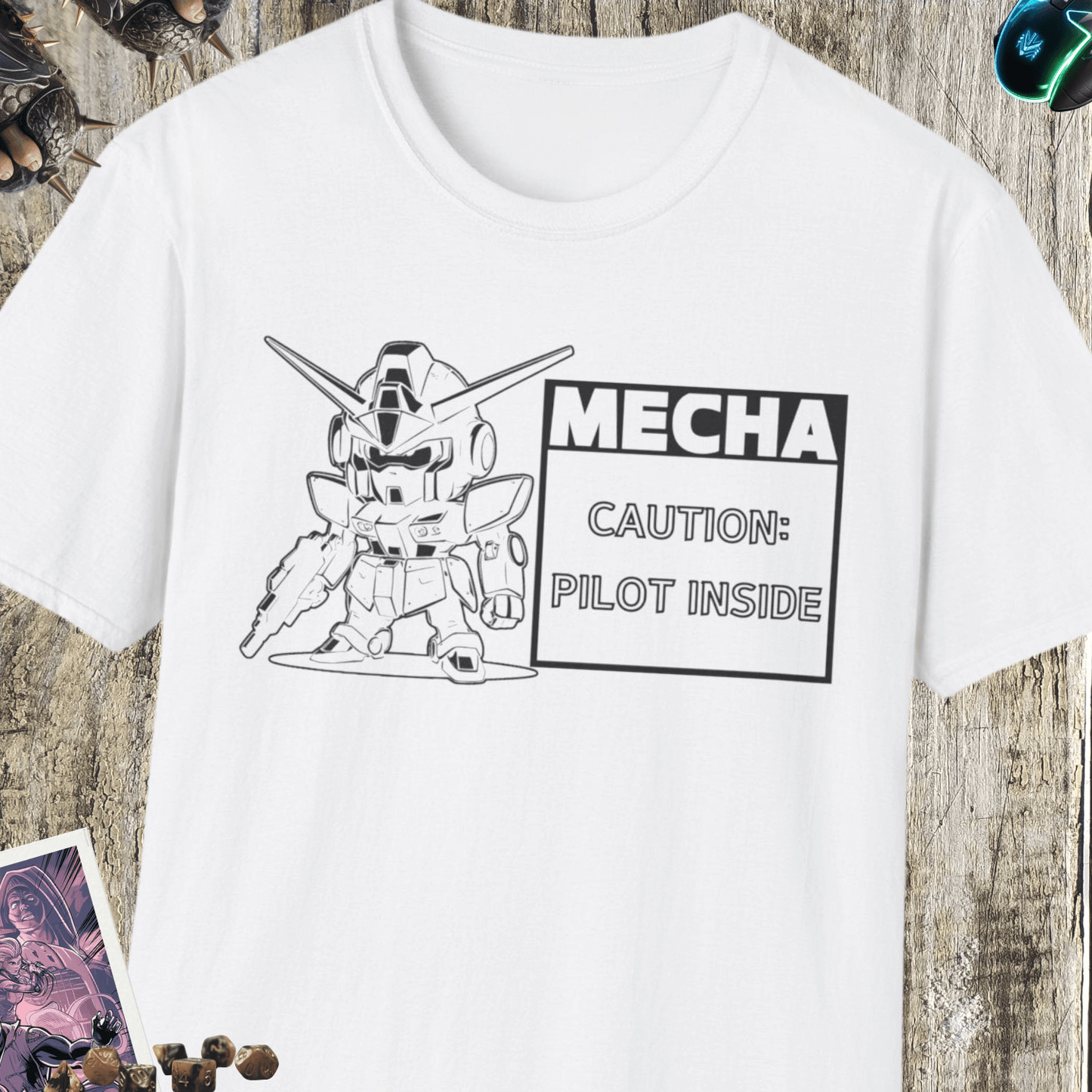 Mecha Pilot Inside Unisex Softstyle T-Shirt