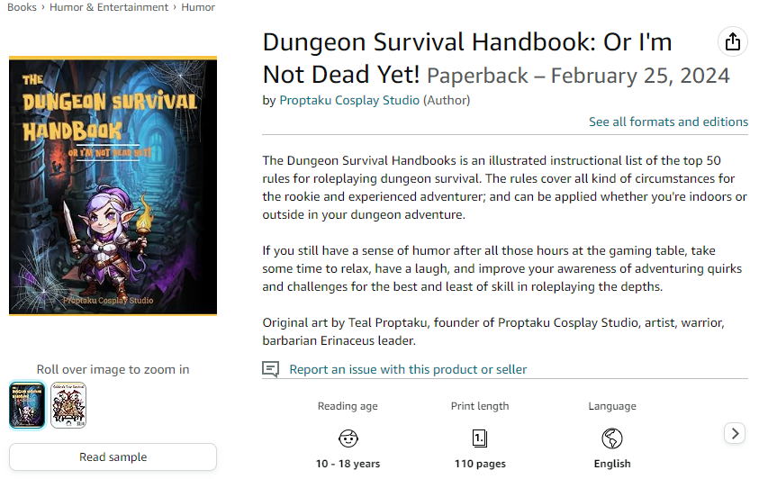 Dungeon Survival Handbook now available in paperback! - Proptaku Cosplay Studio