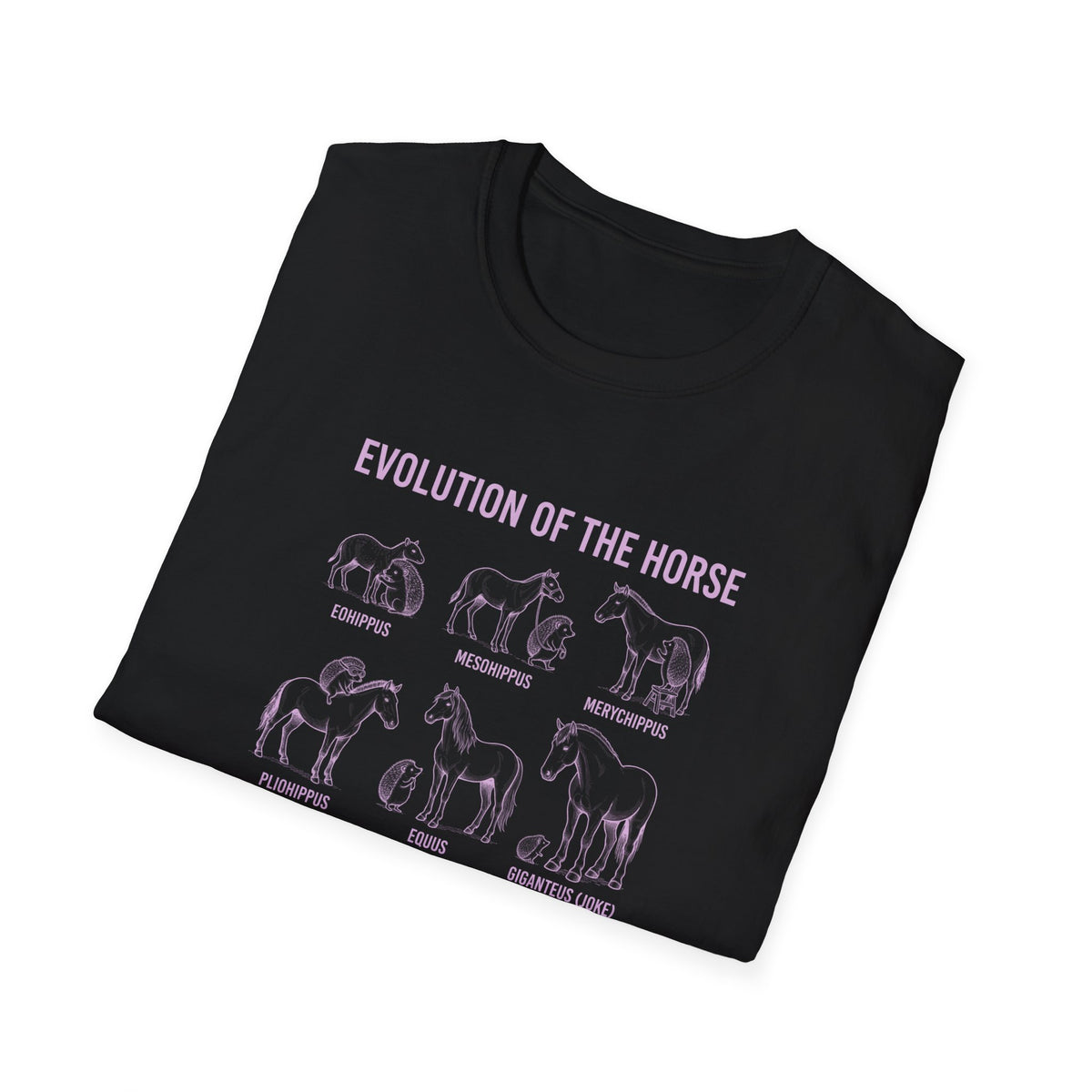 Evolution Of The Horse (As Demonstrated By Hedgehogs) Unisex Softstyle T-Shirt