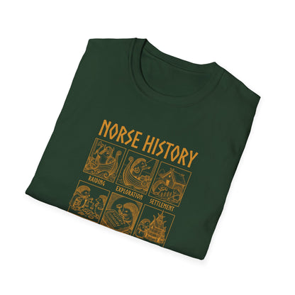 Norse History (As Demonstrated By Hedgehogs) Unisex Softstyle T-Shirt