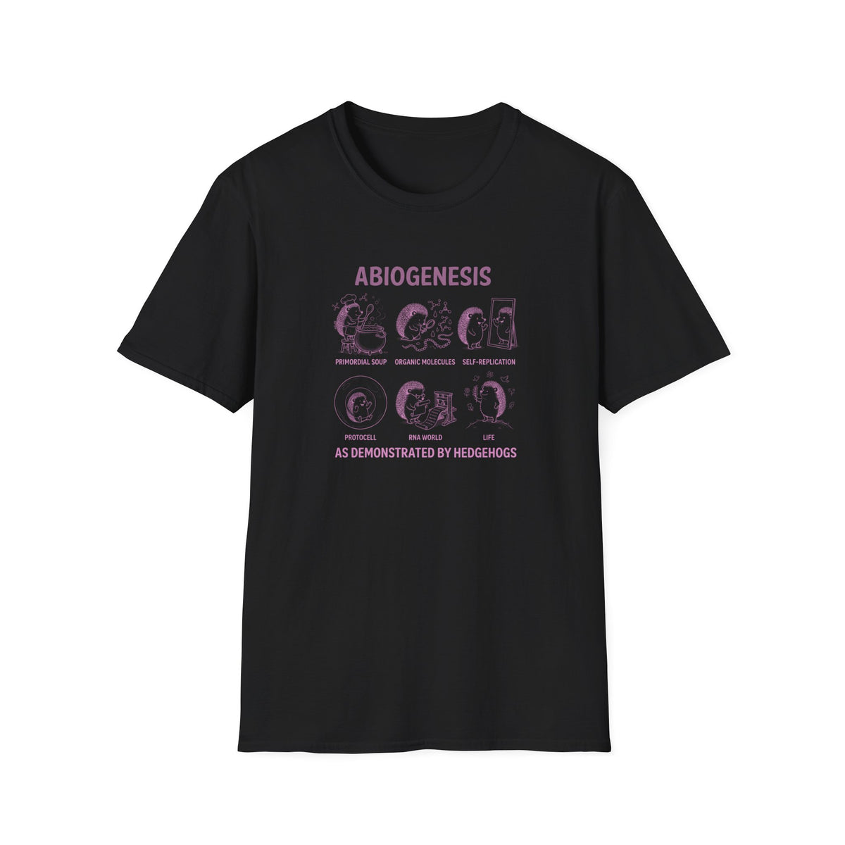 Abiogenesis (As Demonstrated By Hedgehogs) Unisex Softstyle T-Shirt