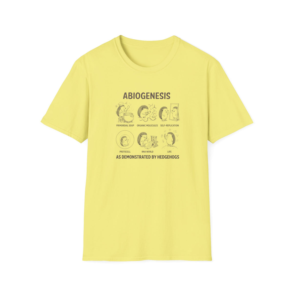Abiogenesis (As Demonstrated By Hedgehogs) Unisex Softstyle T-Shirt