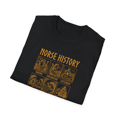 Norse History (As Demonstrated By Hedgehogs) Unisex Softstyle T-Shirt