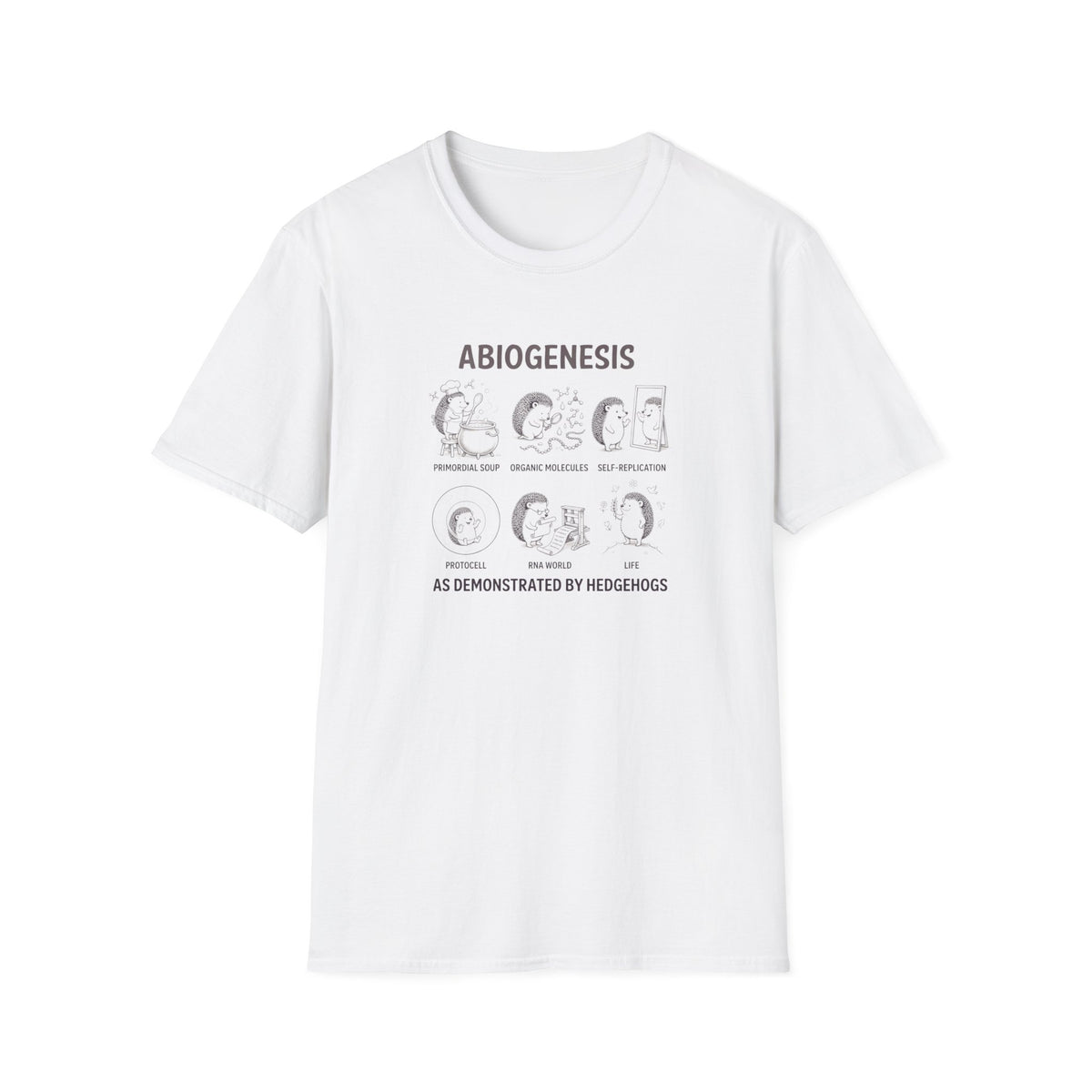 Abiogenesis (As Demonstrated By Hedgehogs) Unisex Softstyle T-Shirt