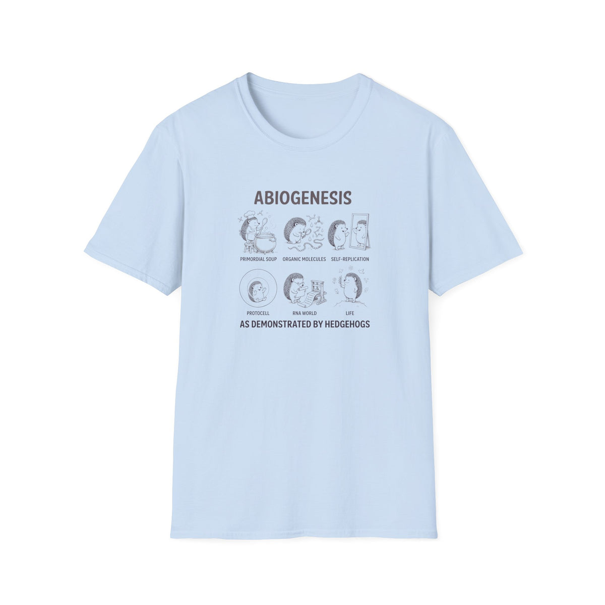 Abiogenesis (As Demonstrated By Hedgehogs) Unisex Softstyle T-Shirt