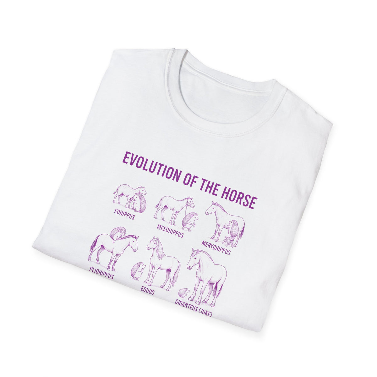 Evolution Of The Horse (As Demonstrated By Hedgehogs) Unisex Softstyle T-Shirt