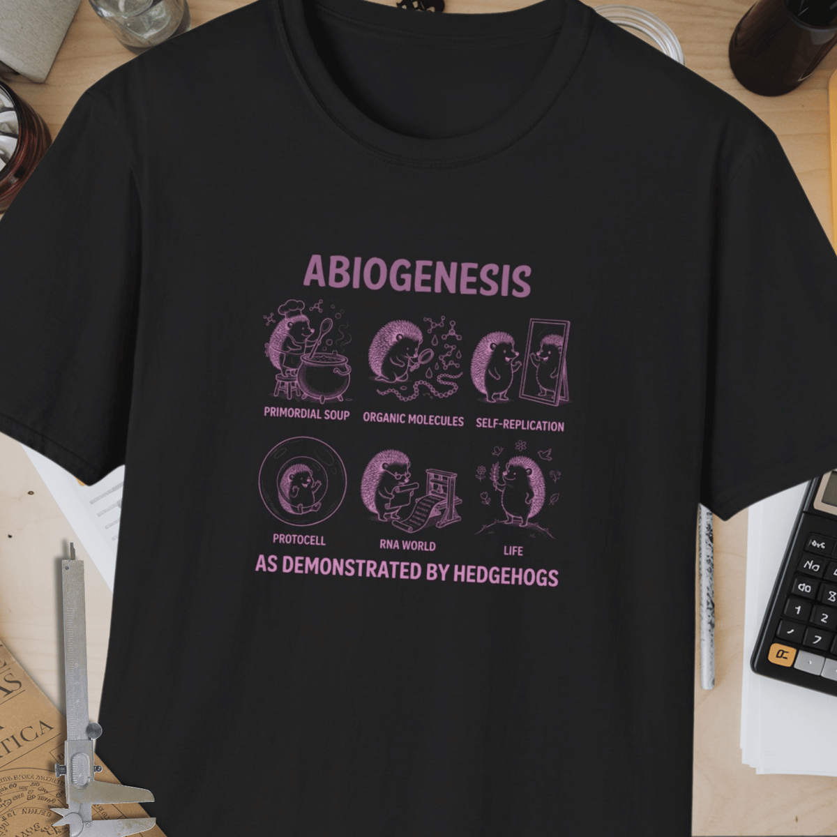 Abiogenesis (As Demonstrated By Hedgehogs) Unisex Softstyle T-Shirt