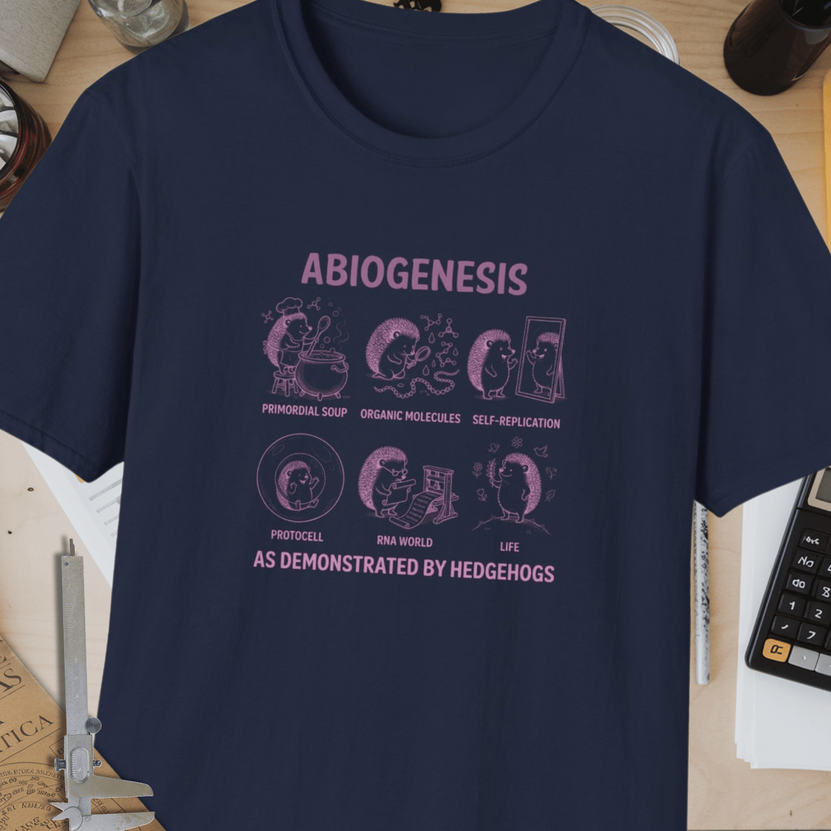 Abiogenesis (As Demonstrated By Hedgehogs) Unisex Softstyle T-Shirt