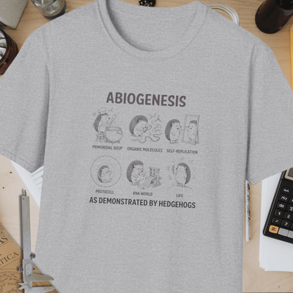 Abiogenesis (As Demonstrated By Hedgehogs) Unisex Softstyle T-Shirt