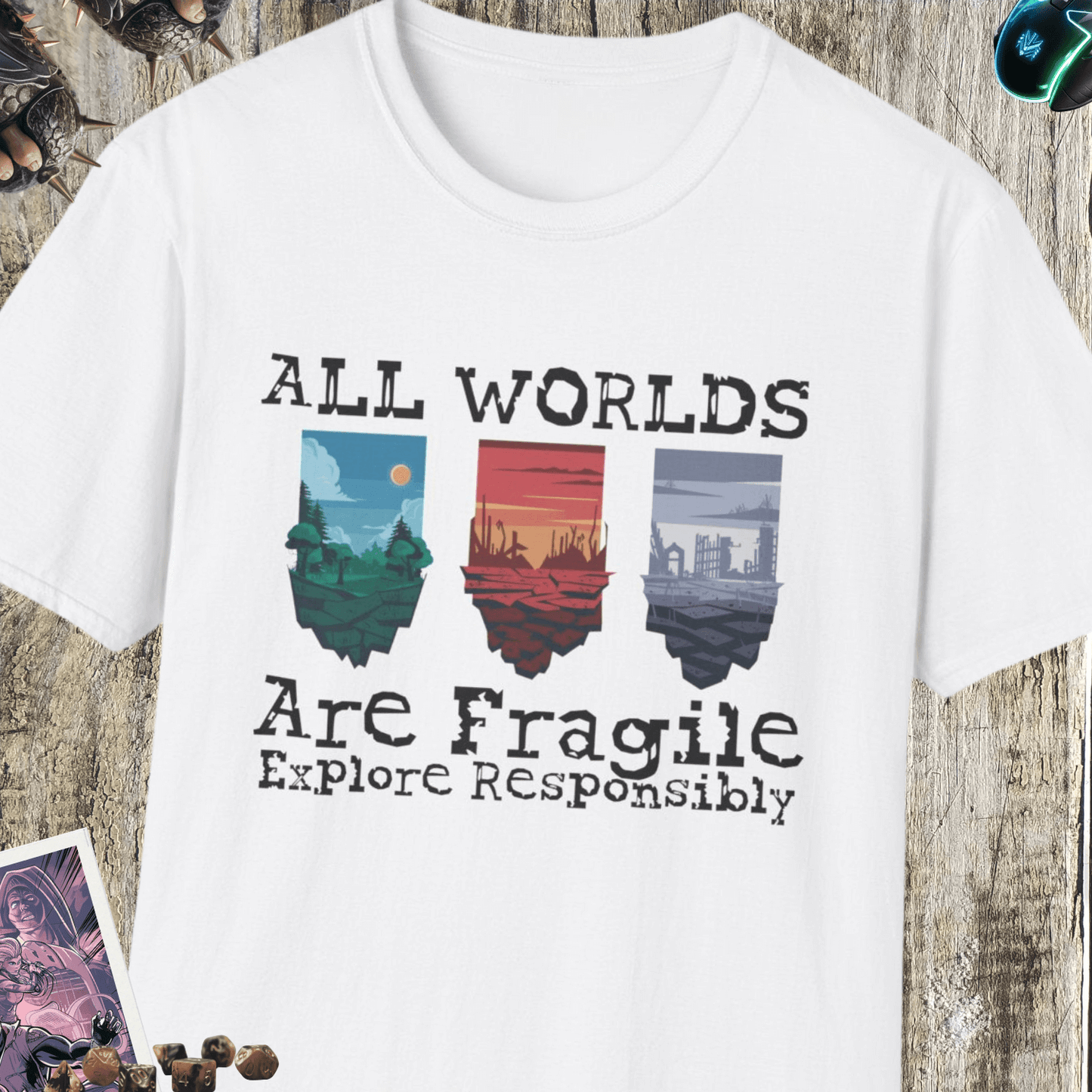 All Worlds Unisex Softstyle T-Shirt