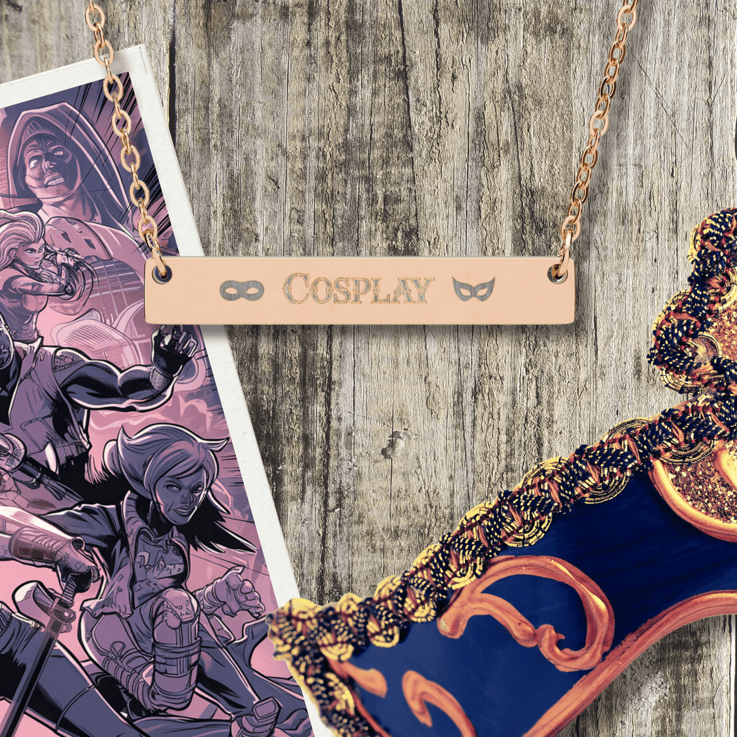 Cosplay Horizontal Bar Necklace
