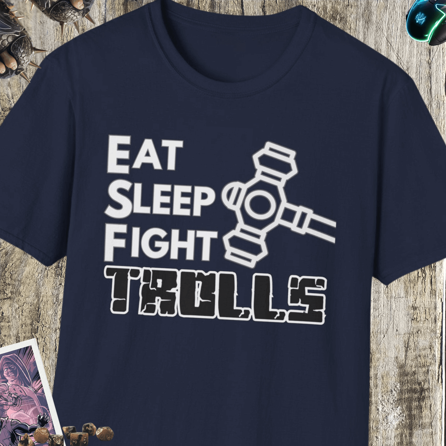 Eat Sleep Fight TROLLS Unisex Softstyle T-Shirt