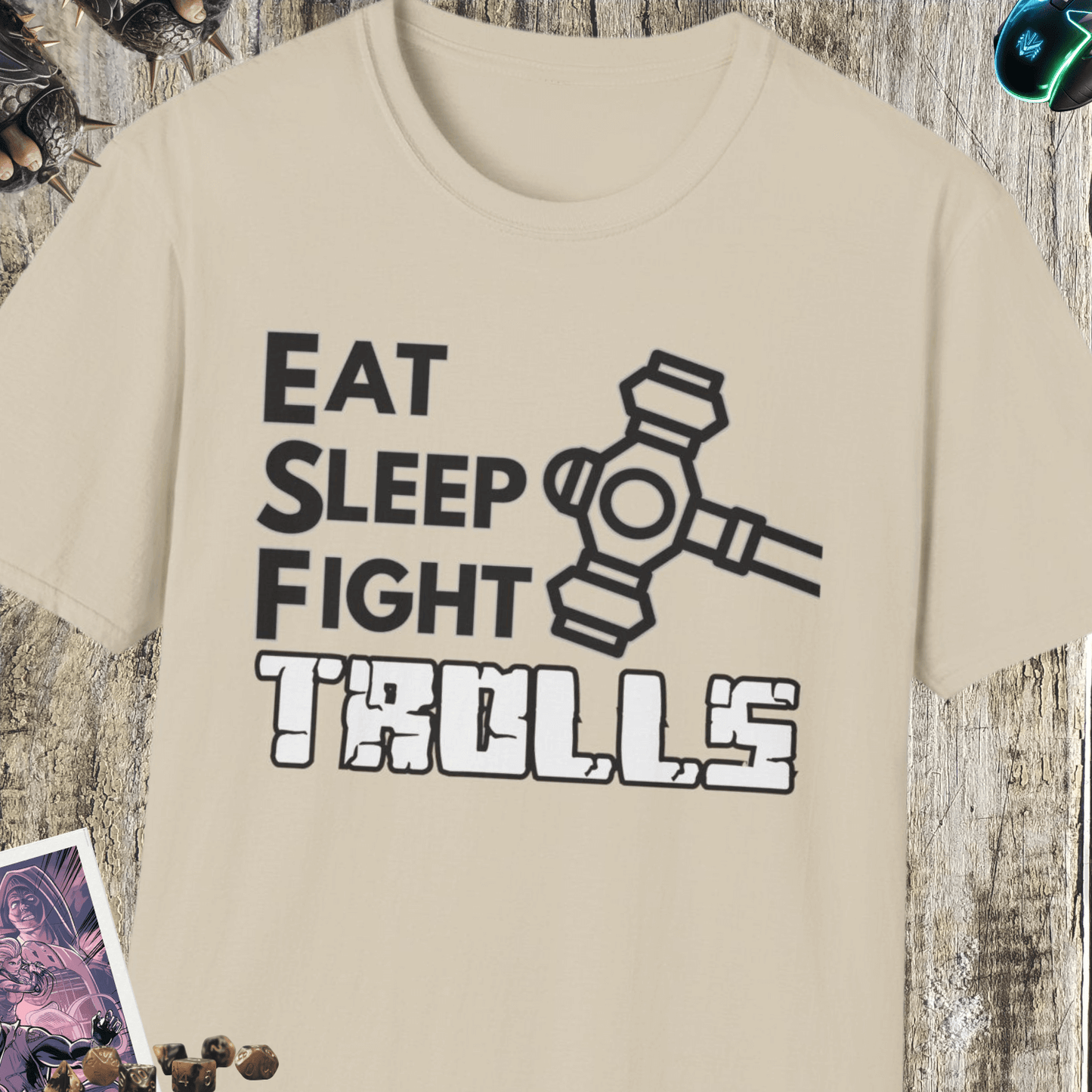 Eat Sleep Fight TROLLS Unisex Softstyle T-Shirt