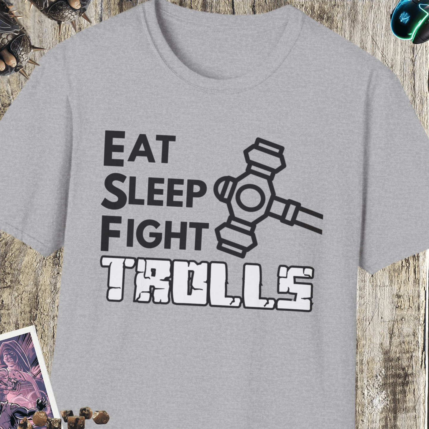 Eat Sleep Fight TROLLS Unisex Softstyle T-Shirt