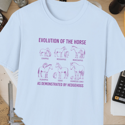 Evolution Of The Horse (As Demonstrated By Hedgehogs) Unisex Softstyle T-Shirt