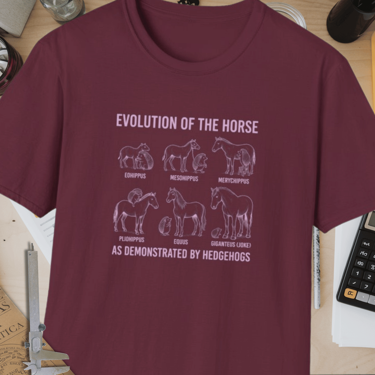 Evolution Of The Horse (As Demonstrated By Hedgehogs) Unisex Softstyle T-Shirt
