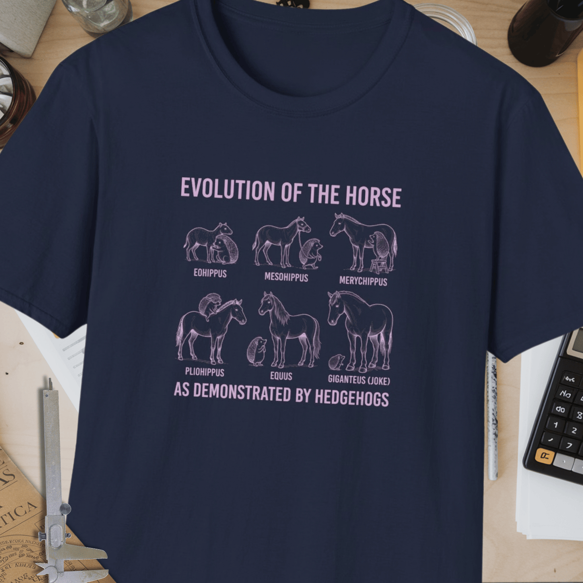 Evolution Of The Horse (As Demonstrated By Hedgehogs) Unisex Softstyle T-Shirt