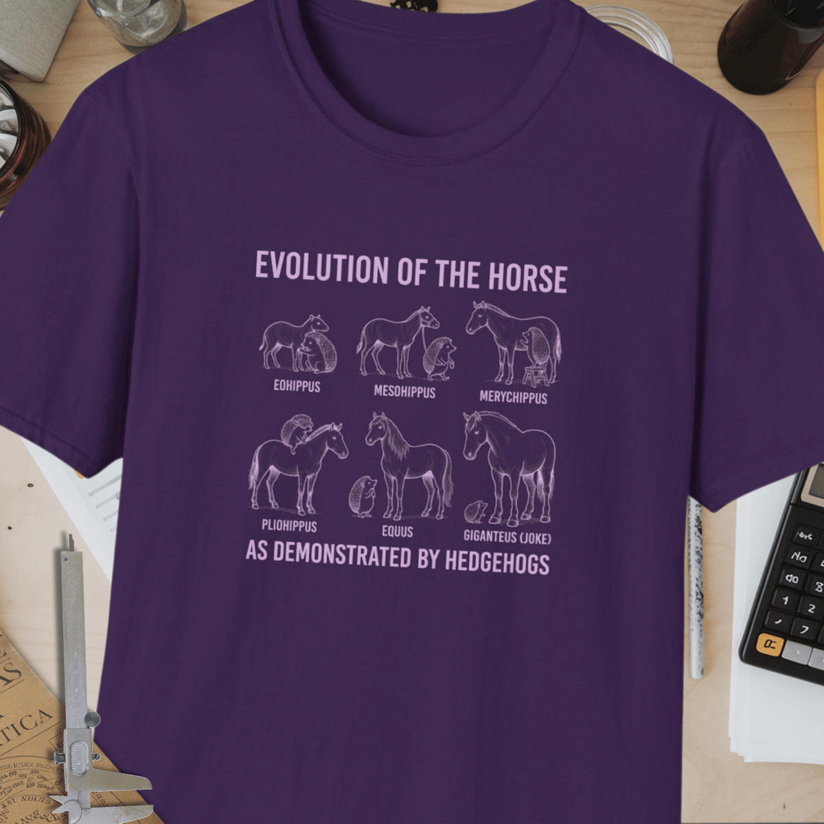 Evolution Of The Horse (As Demonstrated By Hedgehogs) Unisex Softstyle T-Shirt