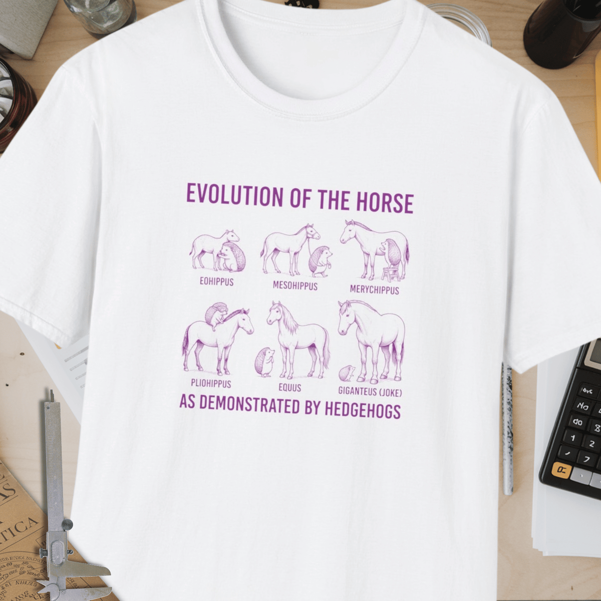 Evolution Of The Horse (As Demonstrated By Hedgehogs) Unisex Softstyle T-Shirt