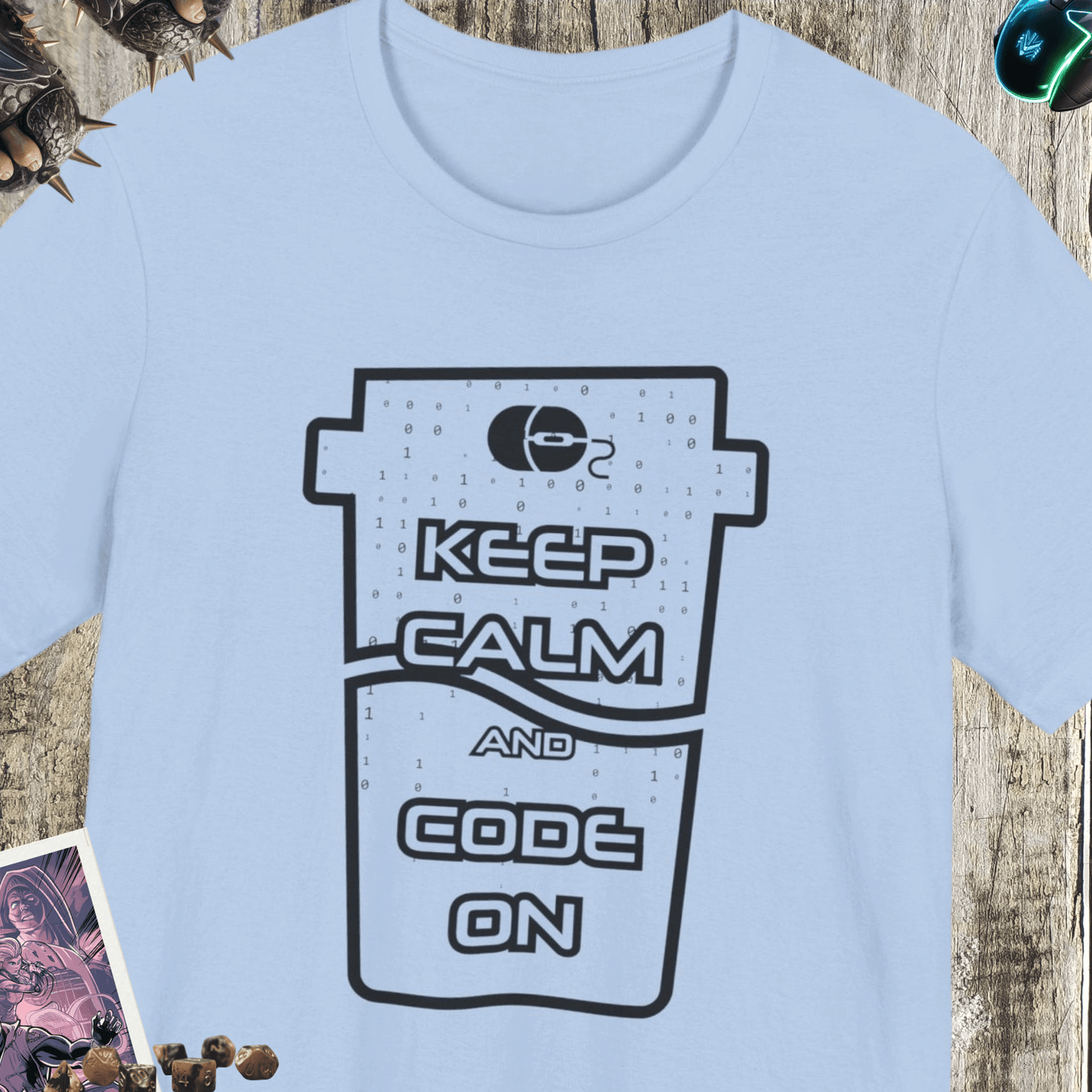 Keep Calm And Code On Jersey Short Sleeve Tee