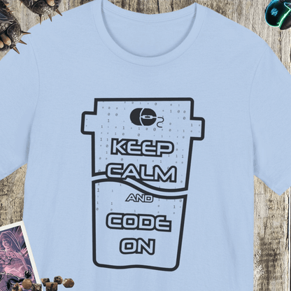 Keep Calm And Code On Jersey Short Sleeve Tee