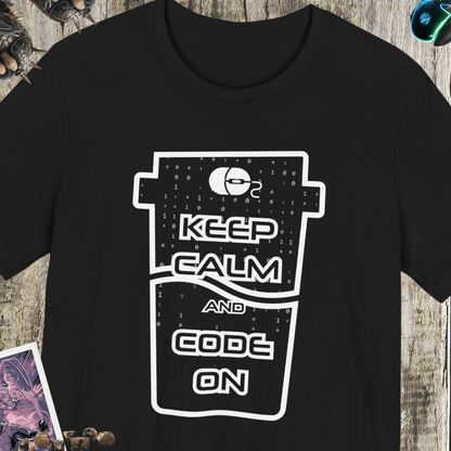 Keep Calm And Code On Jersey Short Sleeve Tee