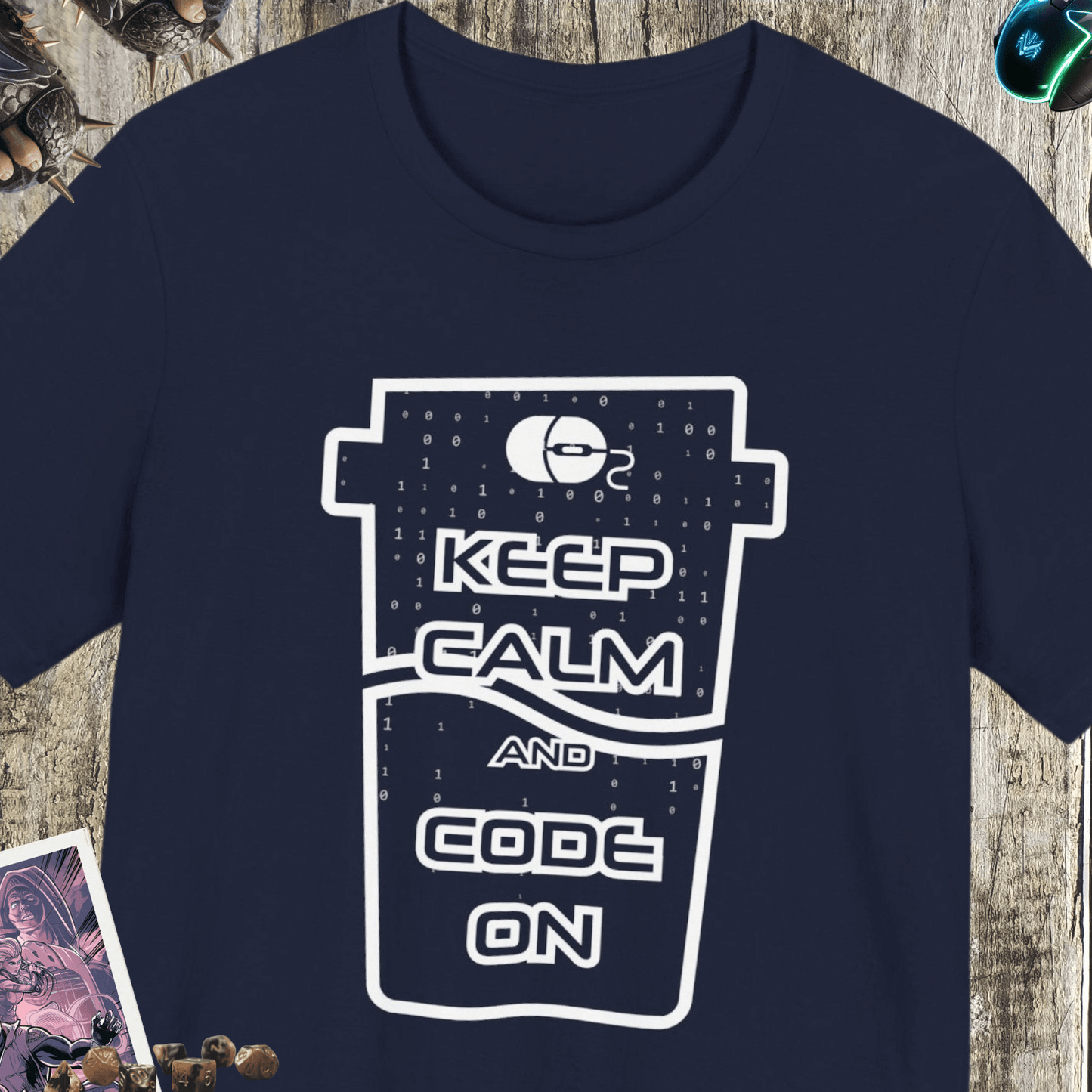 Keep Calm And Code On Jersey Short Sleeve Tee