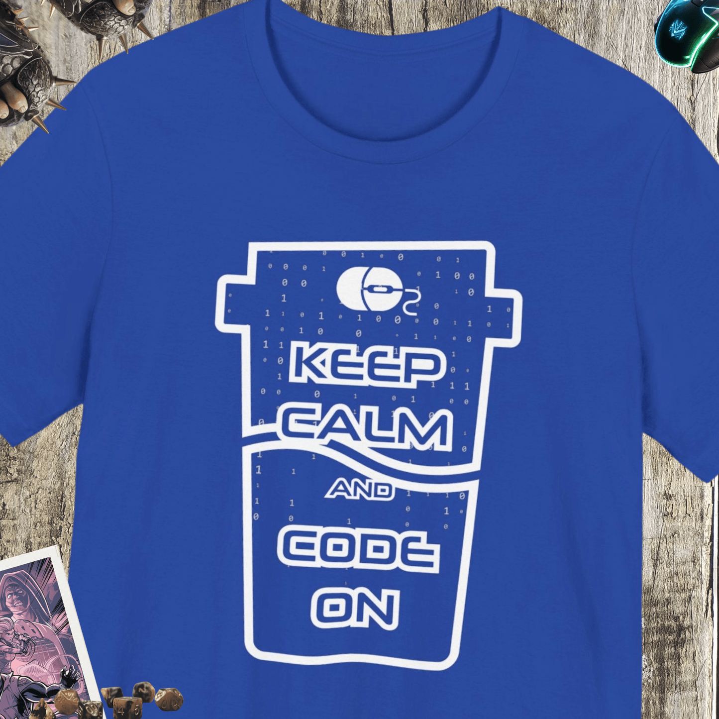 Keep Calm And Code On Jersey Short Sleeve Tee