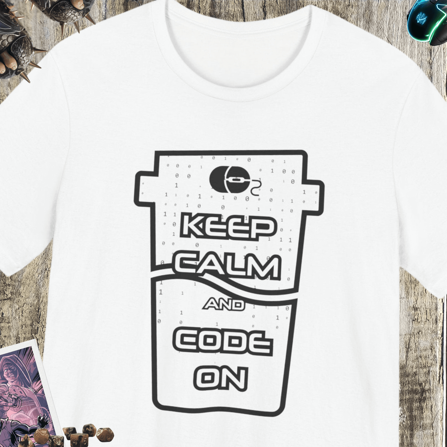 Keep Calm And Code On Jersey Short Sleeve Tee