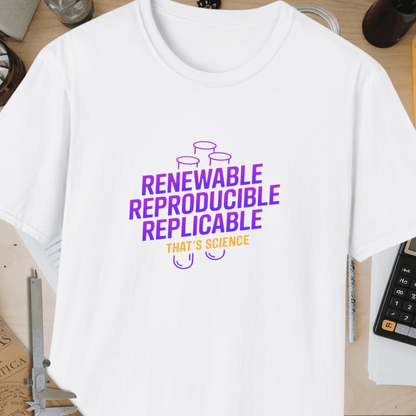Renewable Reproducible Replicable Unisex Softstyle T-Shirt